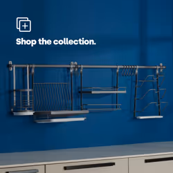 LIVIVO Kitchen Saucepan Lid Hooks Tool Utensils Holder Hanging Rail Rack Wall Mounted - DISH RACK - GREY - Additional view 5