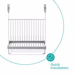 LIVIVO Kitchen Saucepan Lid Hooks Tool Utensils Holder Hanging Rail Rack Wall Mounted - DISH RACK - GREY - Additional view 7