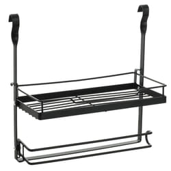 LIVIVO Kitchen Saucepan Lid Hooks Tool Utensils Holder Hanging Rail Rack Wall Mounted - SHELF PAPER TOWEL HOLDER - BLACK