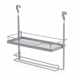 LIVIVO Kitchen Saucepan Lid Hooks Tool Utensils Holder Hanging Rail Rack Wall Mounted - SHELF PAPER TOWEL HOLDER - GREY