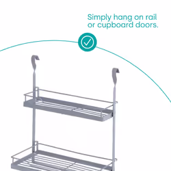 LIVIVO Kitchen Saucepan Lid Hooks Tool Utensils Holder Hanging Rail Rack Wall Mounted - 2 SHELF RACK - GREY - Additional view 6
