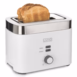 LIVIVO 2 Slice Toaster 7 Browning/Crumb Tray/900W - WHITE