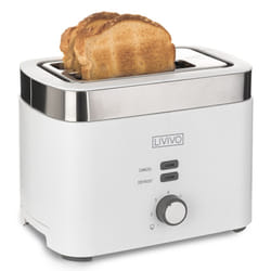 LIVIVO 2 Slice Toaster 7 Browning/Crumb Tray/900W - WHITE