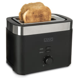 LIVIVO 2 Slice Toaster 7 Browning/Crumb Tray/900W - BLACK