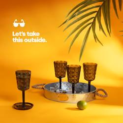 LIVIVO Outdoor Dining Set - Plates, Bowls & Glasses - 4 WINE GLASS