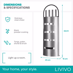 LIVIVO 5-Piece Fireplace Companion Tool Set - Additional view 4