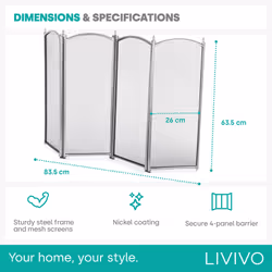 LIVIVO Metal 4/5 Panel Fire Screen - 4 PANELS - Additional view 5