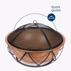 LIVIVO Outdoor Fire Pit BBQ Grill with Large Log Burner