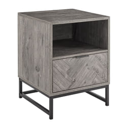 LIVIVO Oak Side Table - End Coffee Table - DARK GREY