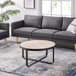 LIVIVO Industrial Style Coffee Table - Wood with Metal Frame - Additional view 4