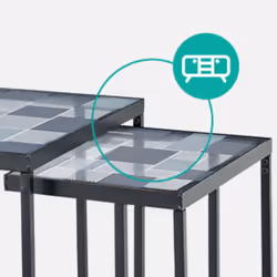 Nesting Coffee Tables C-Shaped Side Tables Metal Frame Glass Top Living Room New - Additional view 8