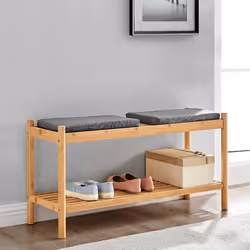 LIVIVO 2-Tier Shoe Rack Bench