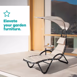 LIVIVO Sun Lounger Chair with Canopy - Garden Swing Hammock