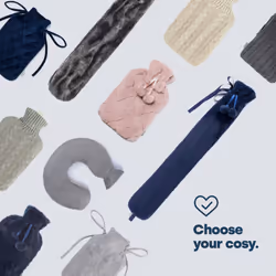 LIVIVO 2L Hot Water Bottle with a Faux Fur Fleece Cover - BLUE - Additional view 5