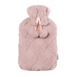 LIVIVO Hot Water Bottle with Soft Faux Fur Cover - Pink, Standard