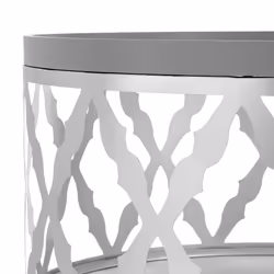 LIVIVO Round Coffee Table with Metal Base - Silver/Grey - Additional view 8