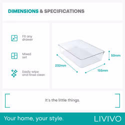 LIVIVO Drawer Storage Organiser - 4PCS EXTRA LARGE - Additional view 4