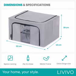 LIVIVO Set of 3 Fabric Foldable Storage Bags - Additional view 4