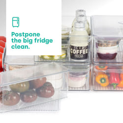 LIVIVO Fridge Box Holder Kitchen Clear Organiser Cupboard Food Storage Container W/ Lid - 4