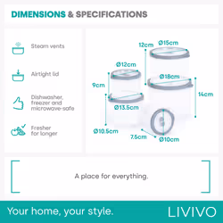 LIVIVO 5-Piece Airtight Food Storage Container Set - Additional view 4