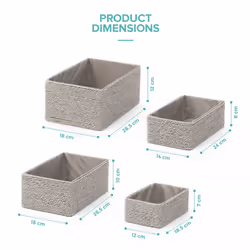 Set of 4 Woven Hamper Storage Baskets - Grey - Additional view 4