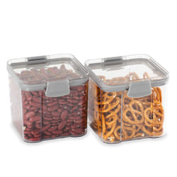 LIVIVO 2x Containers Airtight Food Storage Kitchen Accessories Cereal Tub Lid Stackable - 700ML
