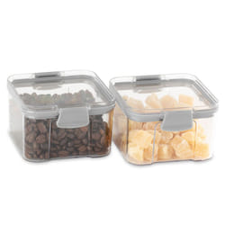 LIVIVO 2x Containers Airtight Food Storage Kitchen Accessories Cereal Tub Lid Stackable - 460ML