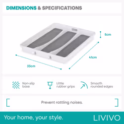 LIVIVO Plastic Kitchen Cutlery Tray Organiser Rack Holder - Additional view 4