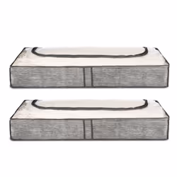 LIVIVO 2 Pcs Underbed Clothes Storage Bags Zipped Organizer Wardrobe Cube Closet Boxes