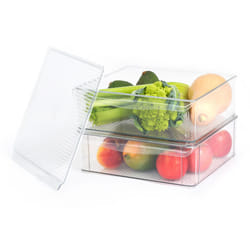 LIVIVO Fridge Storage Organiser Clear - Set of 2 - EXTRA LARGE