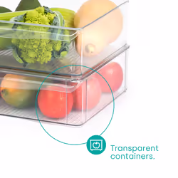 LIVIVO Fridge Storage Organiser Clear - Set of 2 - EXTRA LARGE - Additional view 4