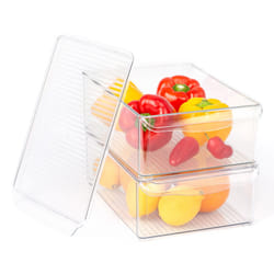 LIVIVO Fridge Storage Organiser Clear - Set of 2 - LARGE