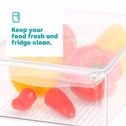 LIVIVO Fridge Storage Organiser Clear - Set of 2 - LARGE