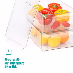 LIVIVO Fridge Storage Organiser Clear - Set of 2 - LARGE