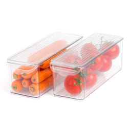 LIVIVO Fridge Storage Organiser Clear - Set of 2 - MEDIUM