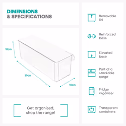 LIVIVO Fridge Storage Organiser Clear - Set of 2 - MEDIUM - Additional view 4