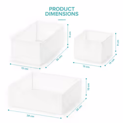 4Pcs Storage Baskets Wicker Large Organisers Bedrooms Bathroom Desk Office Decor - WHITE