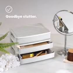 LIVIVO Desktop Makeup Storage Organiser - 3 DRAWER