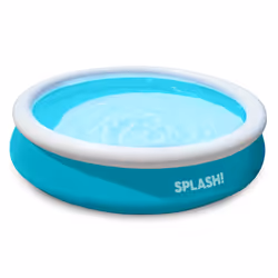 SPLASH! AquaRing Inflatable Round Pool - Lightweight, Durable, Easy Inflation & Drainage - 8ft