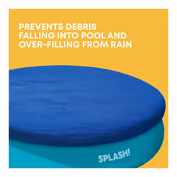 SPLASH! AquaRing Fast Set Swimming Pool Cover - Round Paddling Pool Protection - 8ft