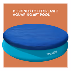 SPLASH! AquaRing Fast Set Swimming Pool Cover - Round Paddling Pool Protection - 8ft