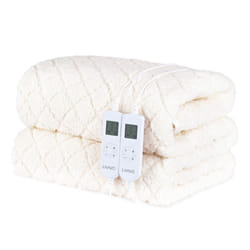 LIVIVO Teddy Fleece Electric Blanket Luxuriously Plush Throw - Super King