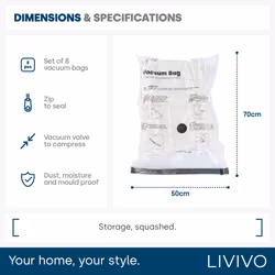 LIVIVO 8 Pack Vacuum Bags 50x70cm - Additional view 4