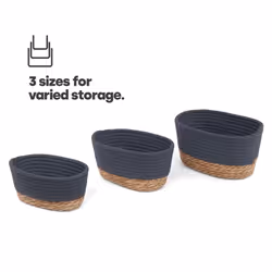 LIVIVO Tulla Seagrass Storage Basket Set - Slate - Additional view 7