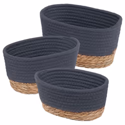 LIVIVO Tulla Seagrass Storage Basket Set - Slate - Additional view 8