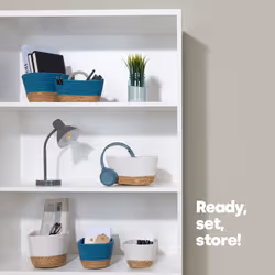 LIVIVO Tulla Seagrass Storage Basket Set - Ocean