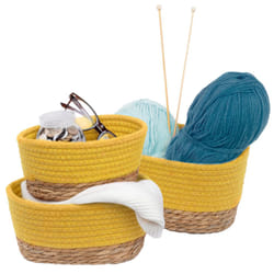 LIVIVO Tulla Seagrass Storage Basket Set - Sunflower