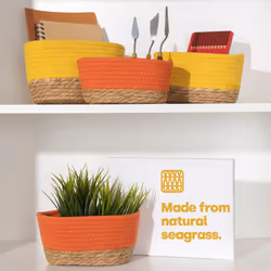 LIVIVO Tulla Seagrass Storage Basket Set - Sunflower