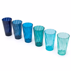 LIVIVO Set of 6 Multicoloured Plastic Tumblers - Teal