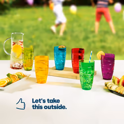 LIVIVO Set of 6 Plastic Drinking Tumblers - Multicoloured